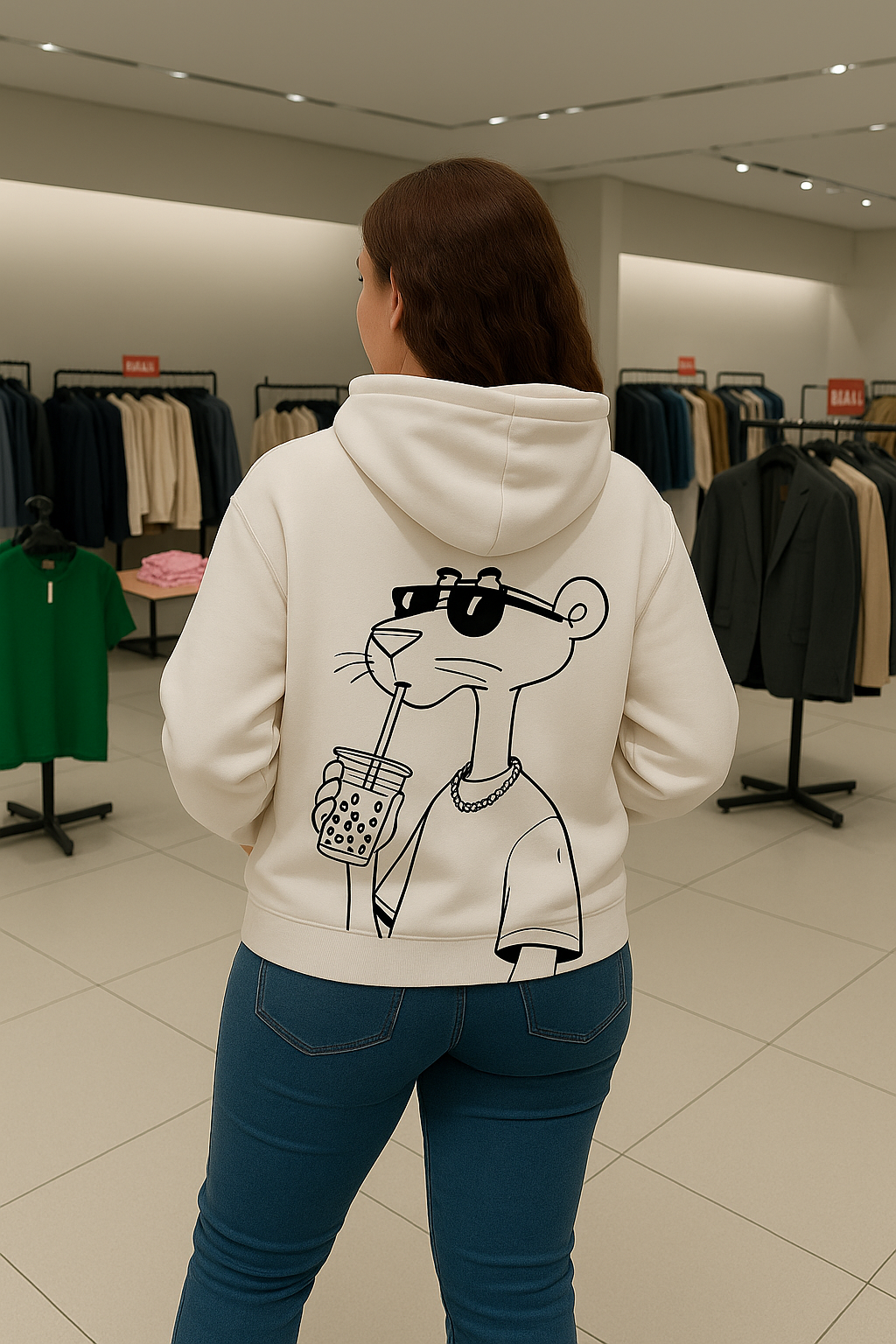 Panther Chill — Boba Back Print Hoodie