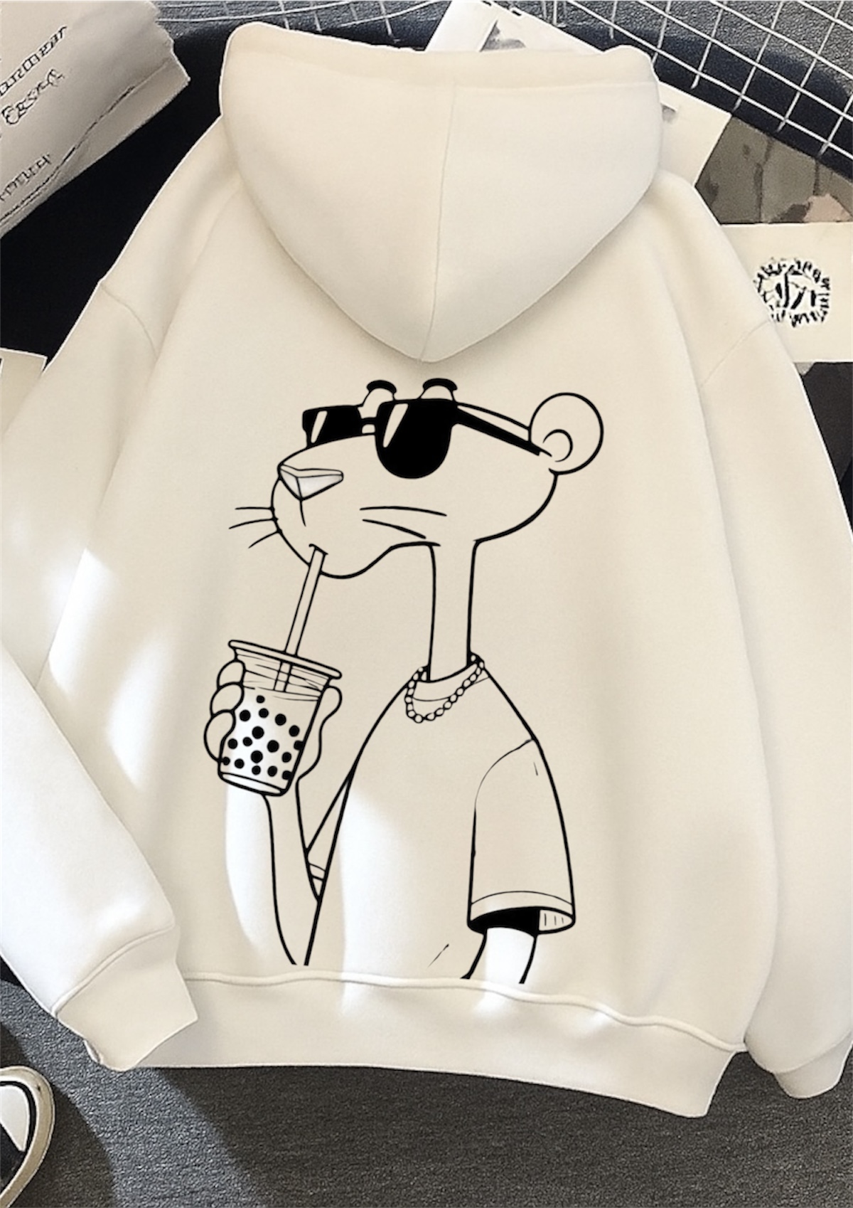 Panther Chill — Boba Back Print Hoodie